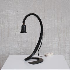 Brutalist Mid-Century Iron French Table Lamp