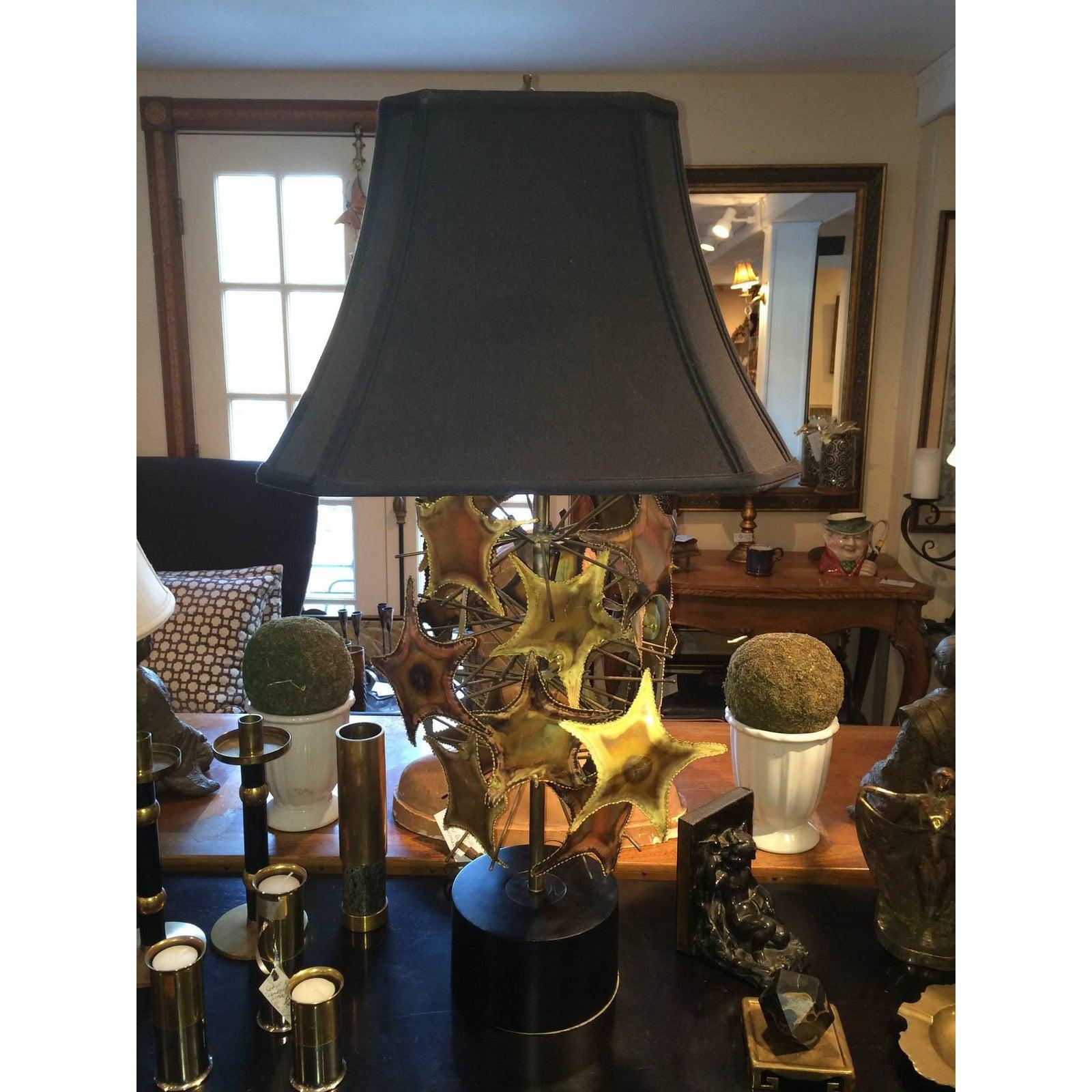 Brutalist Mid-Century Lamp in the Style of Jere For Sale 6