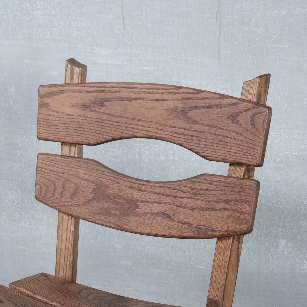 Chaises longues basses en bois brutalistes du milieu du siècle '7' en vente 4
