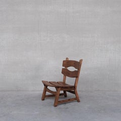 Brutalist Mid-Century Low Wooden Lounge Chairs '7'