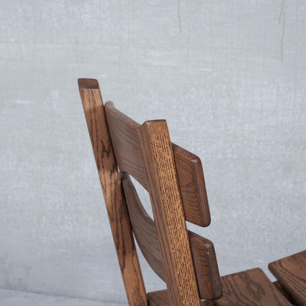 Bois Chaises longues basses en bois brutalistes du milieu du siècle '7' en vente