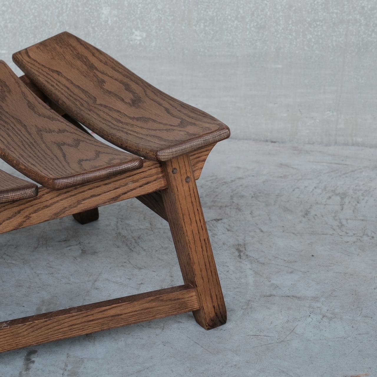 Brutalist Mid-Century Low Wooden Lounge Chairs '7' For Sale 2