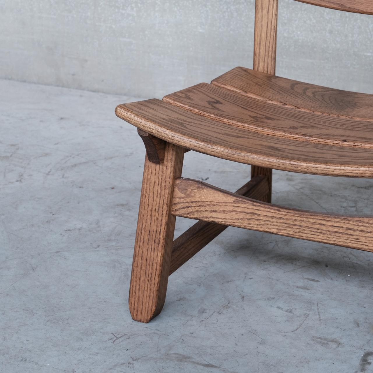 Chaises longues basses en bois brutalistes du milieu du siècle '7' en vente 3