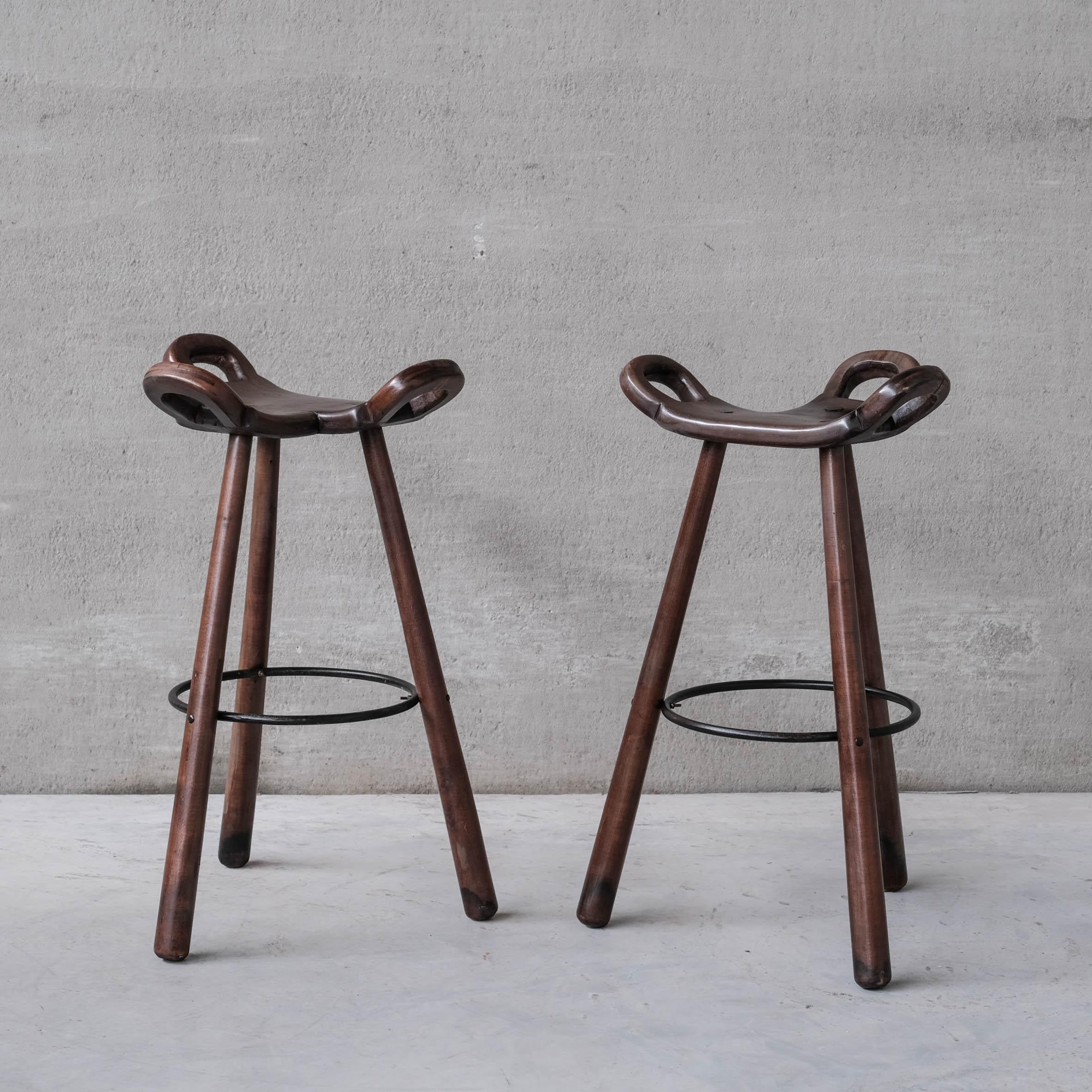 Brutalist Mid-Century 'Marbella' Bar Stool (2 Available) 4