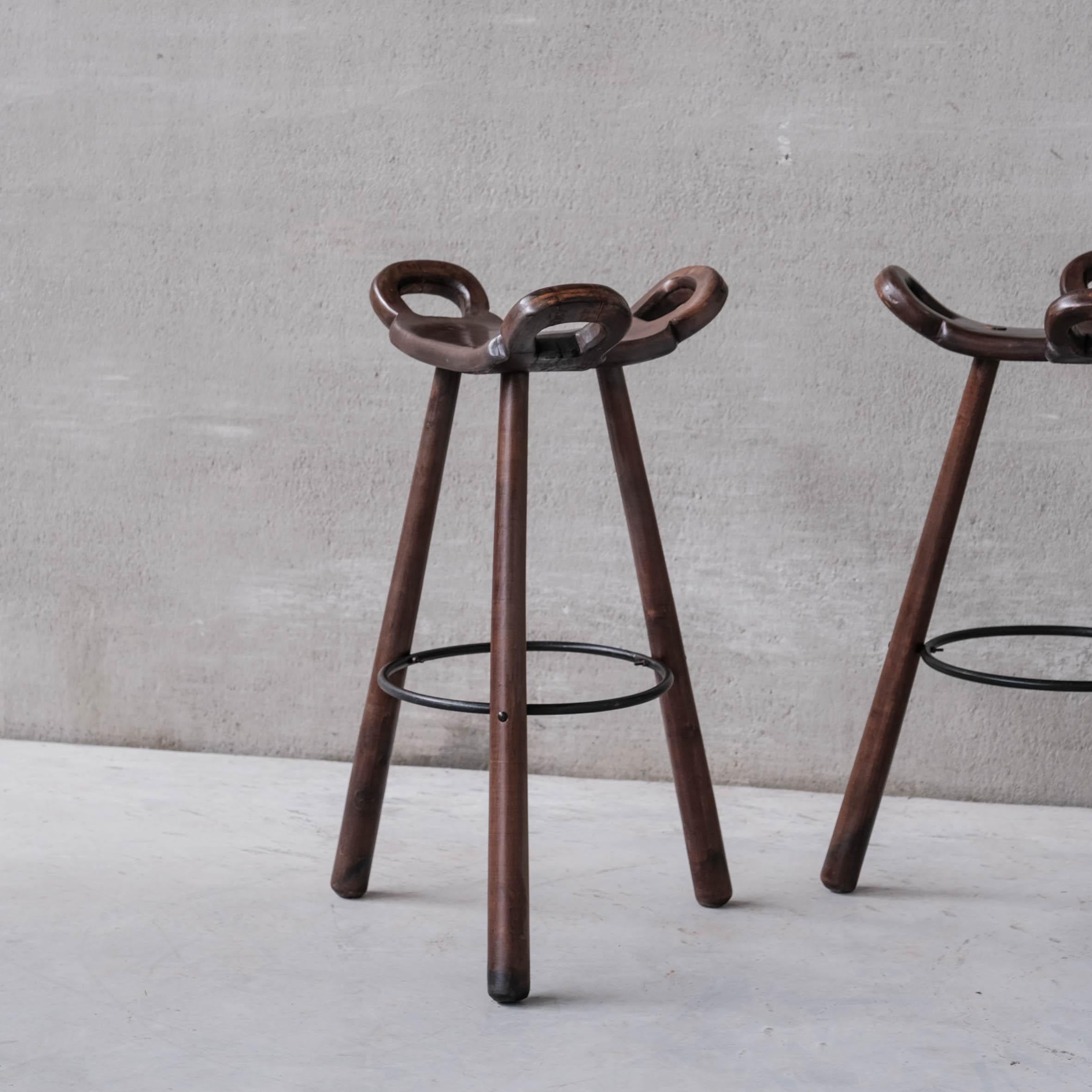 Brutalist Mid-Century 'Marbella' Bar Stool (2 Available) 6