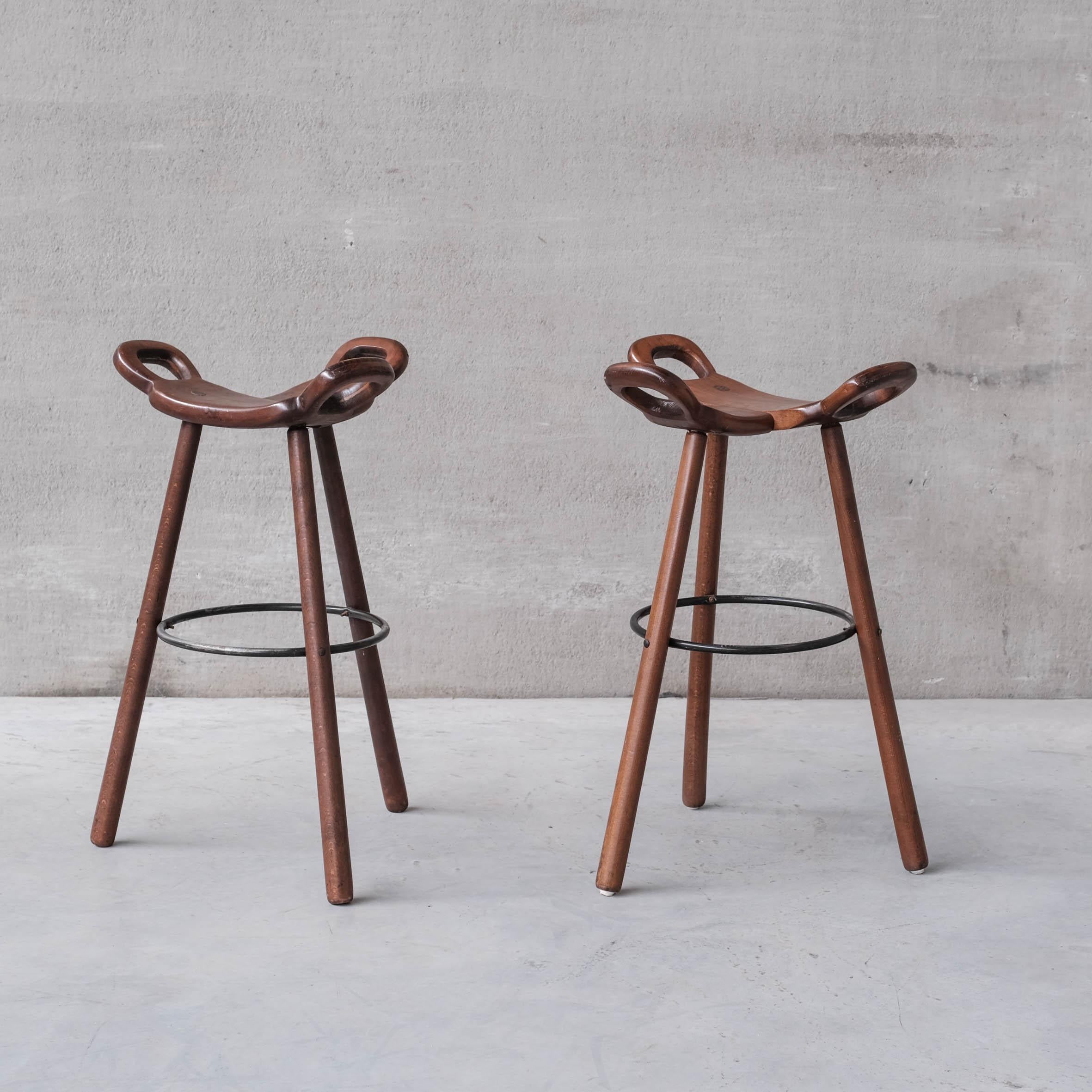 Brutalist Mid-Century 'Marbella' Bar Stools 'up to 8 Available' 5