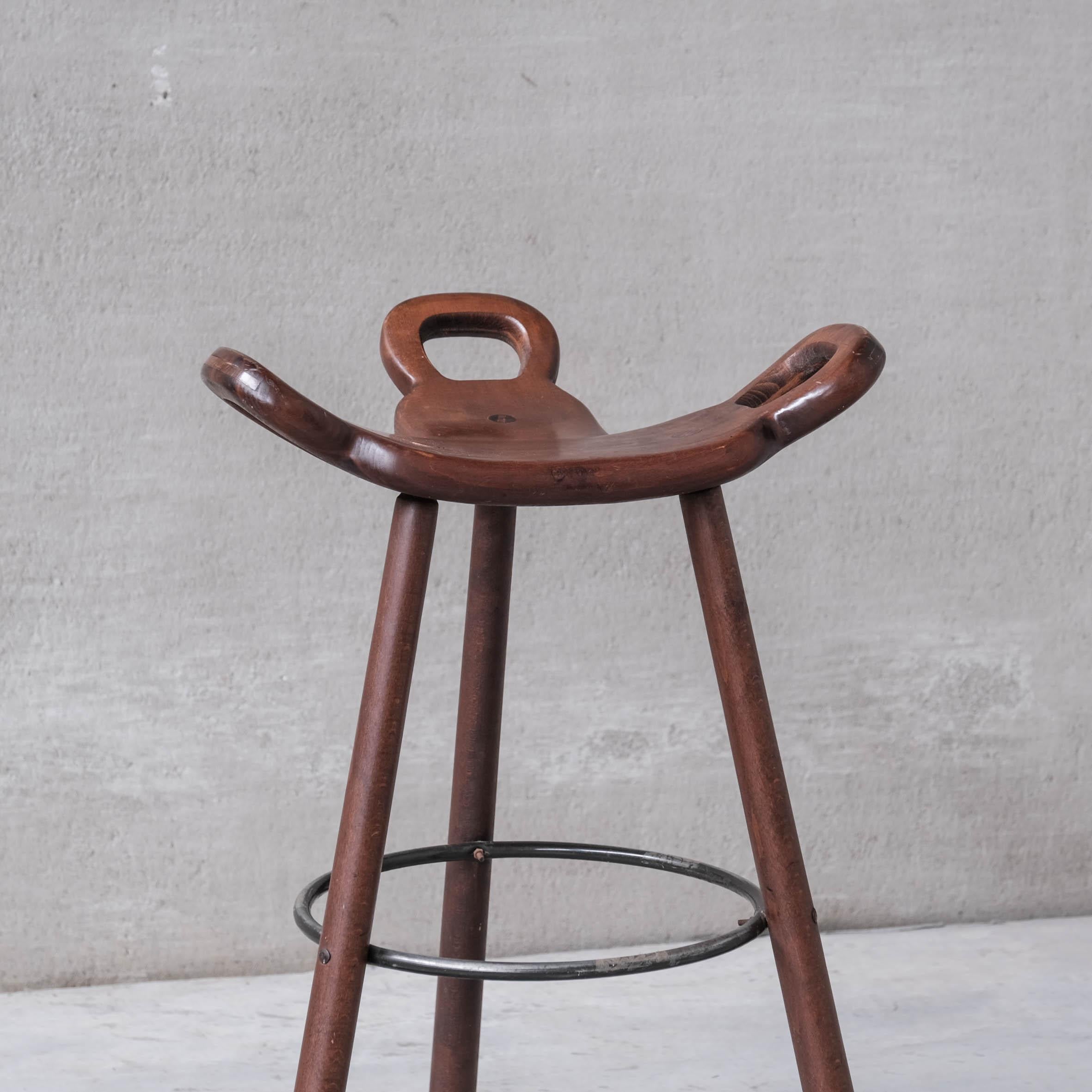 Wood Brutalist Mid-Century 'Marbella' Bar Stools 'up to 8 Available'