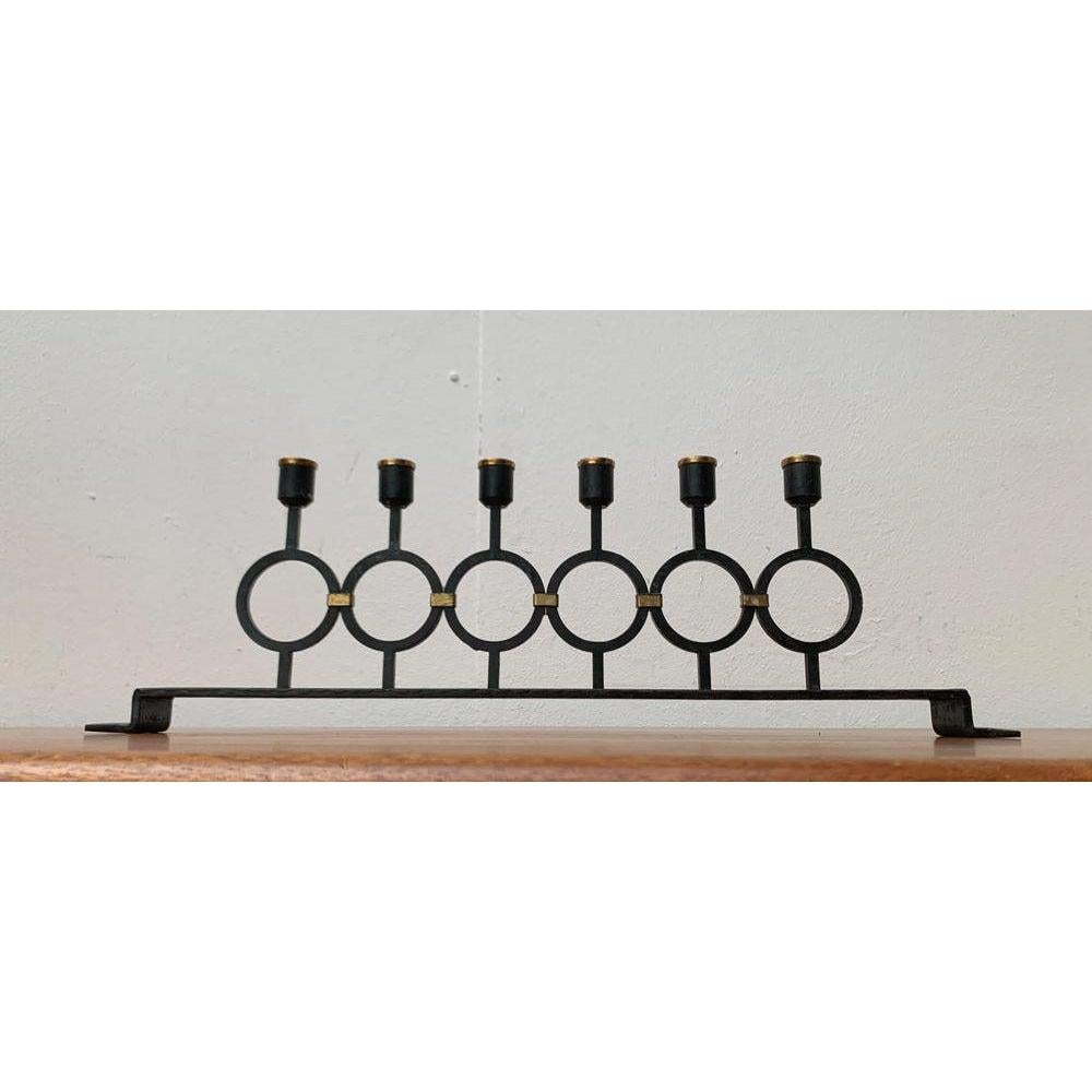 Brutalist Mid-Century Metal Candleholder, 1960s For Sale 5