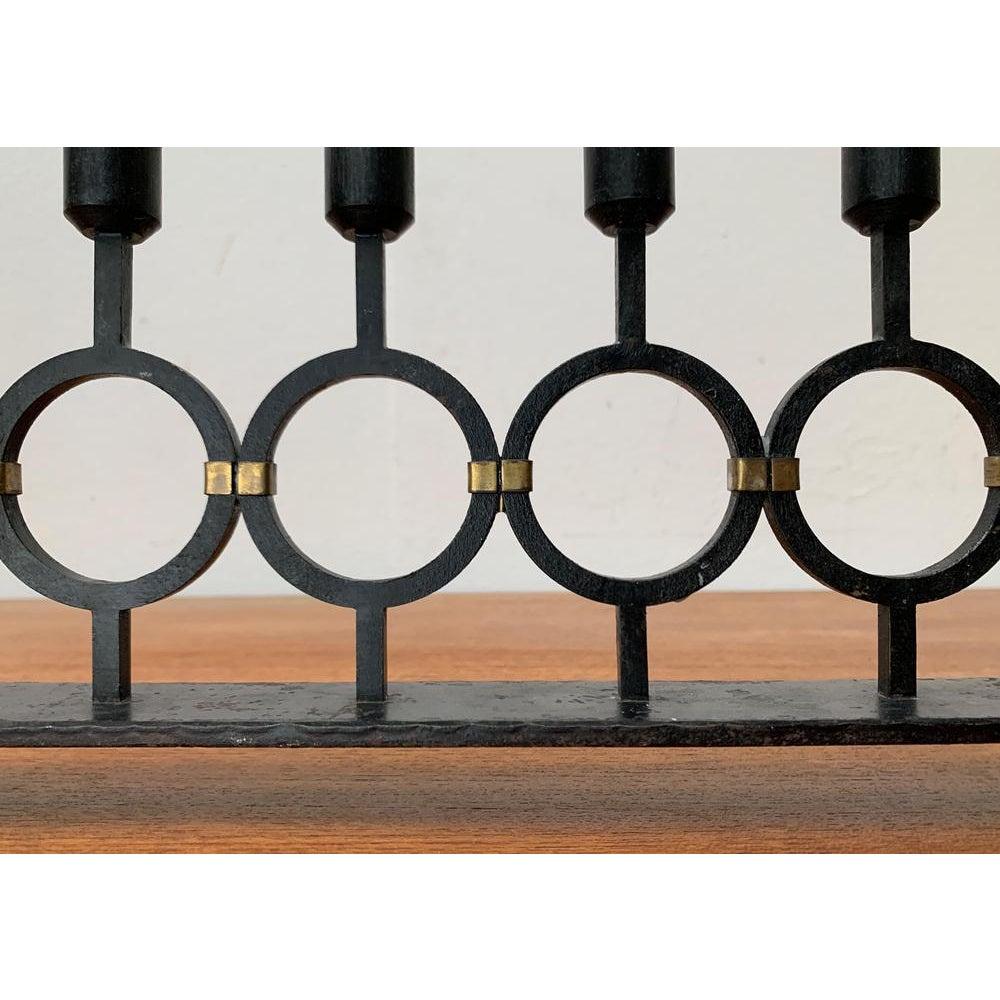 Brutalist Mid-Century Metal Candleholder, 1960s For Sale 7