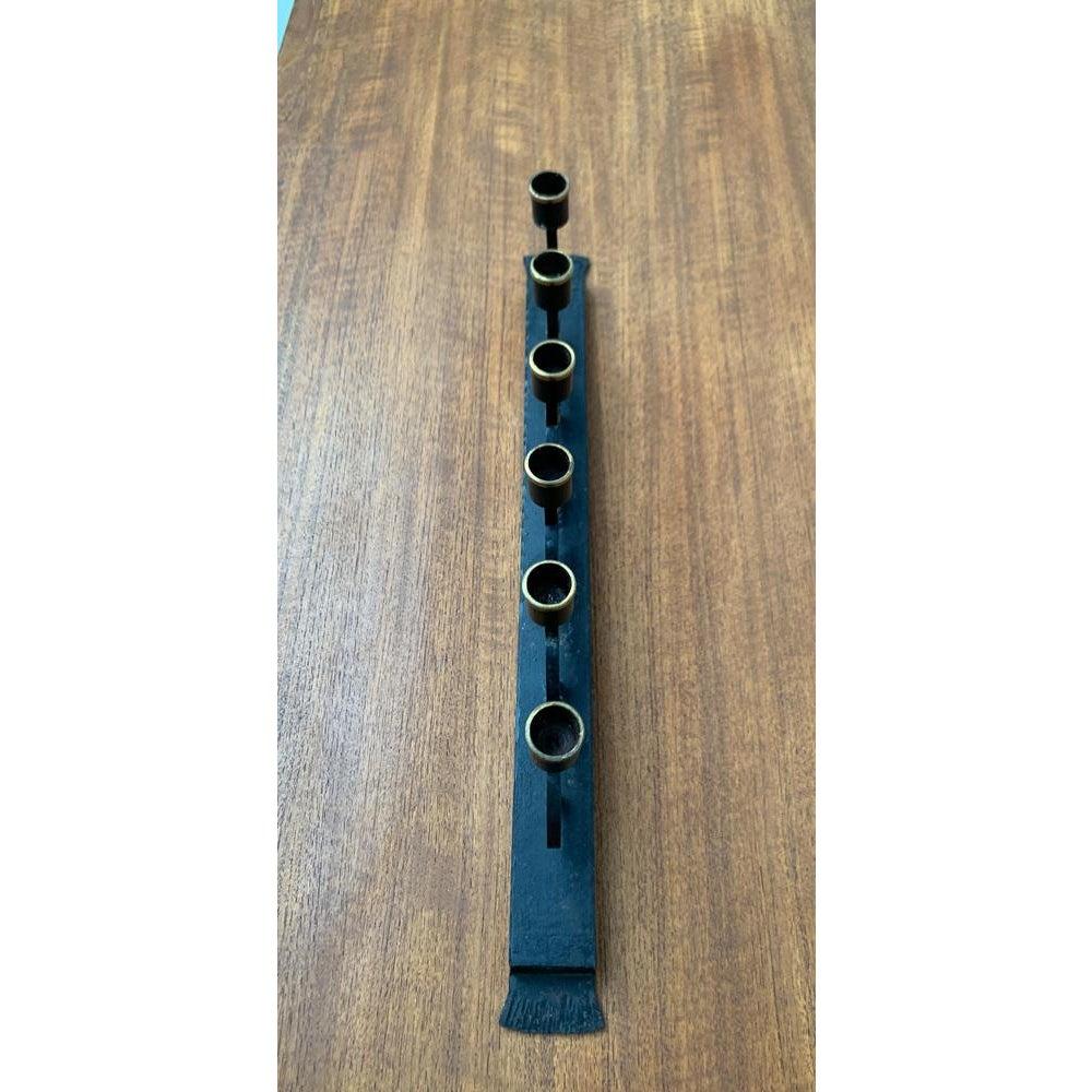 Brutalist Mid-Century Metal Candleholder, 1960s In Excellent Condition For Sale In Hamburg, DE