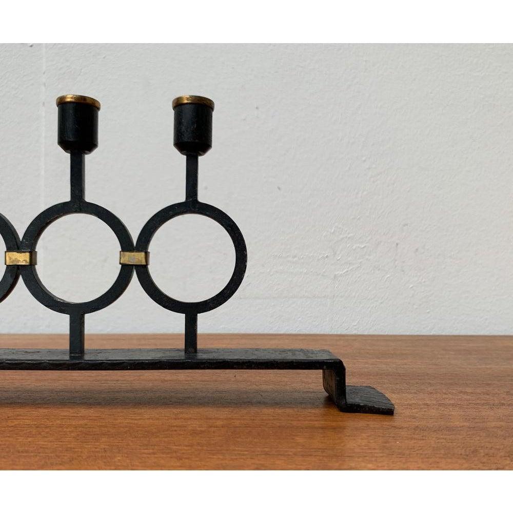 Brutalist Mid-Century Metal Candleholder, 1960s For Sale 1