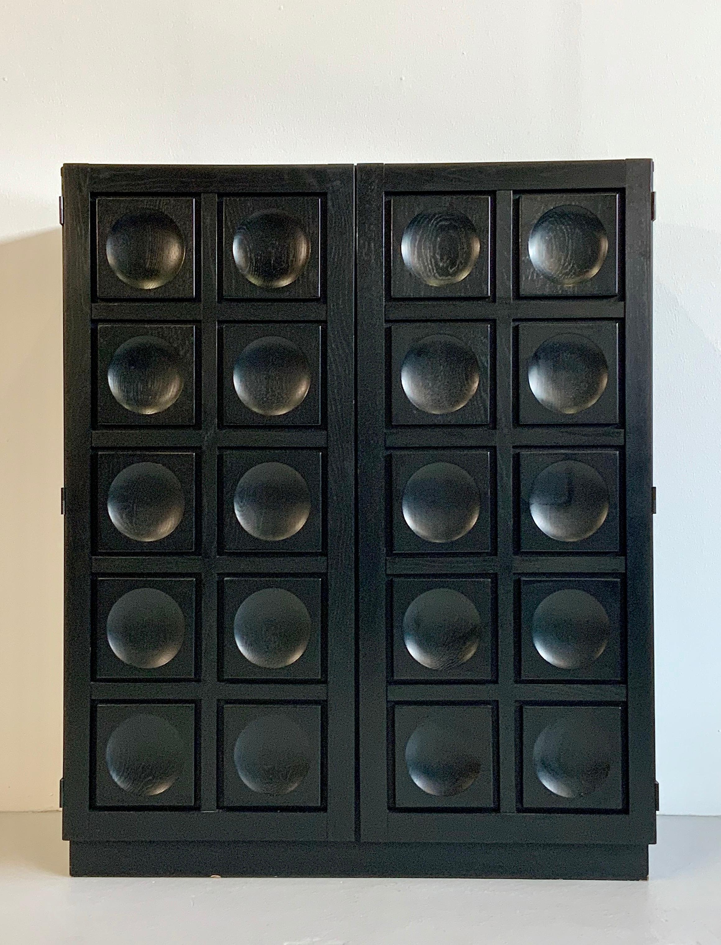 Brutalist Mid-Century Modern Design Black Stained Bar Highboard, 1970s In Good Condition For Sale In Hamburg, DE