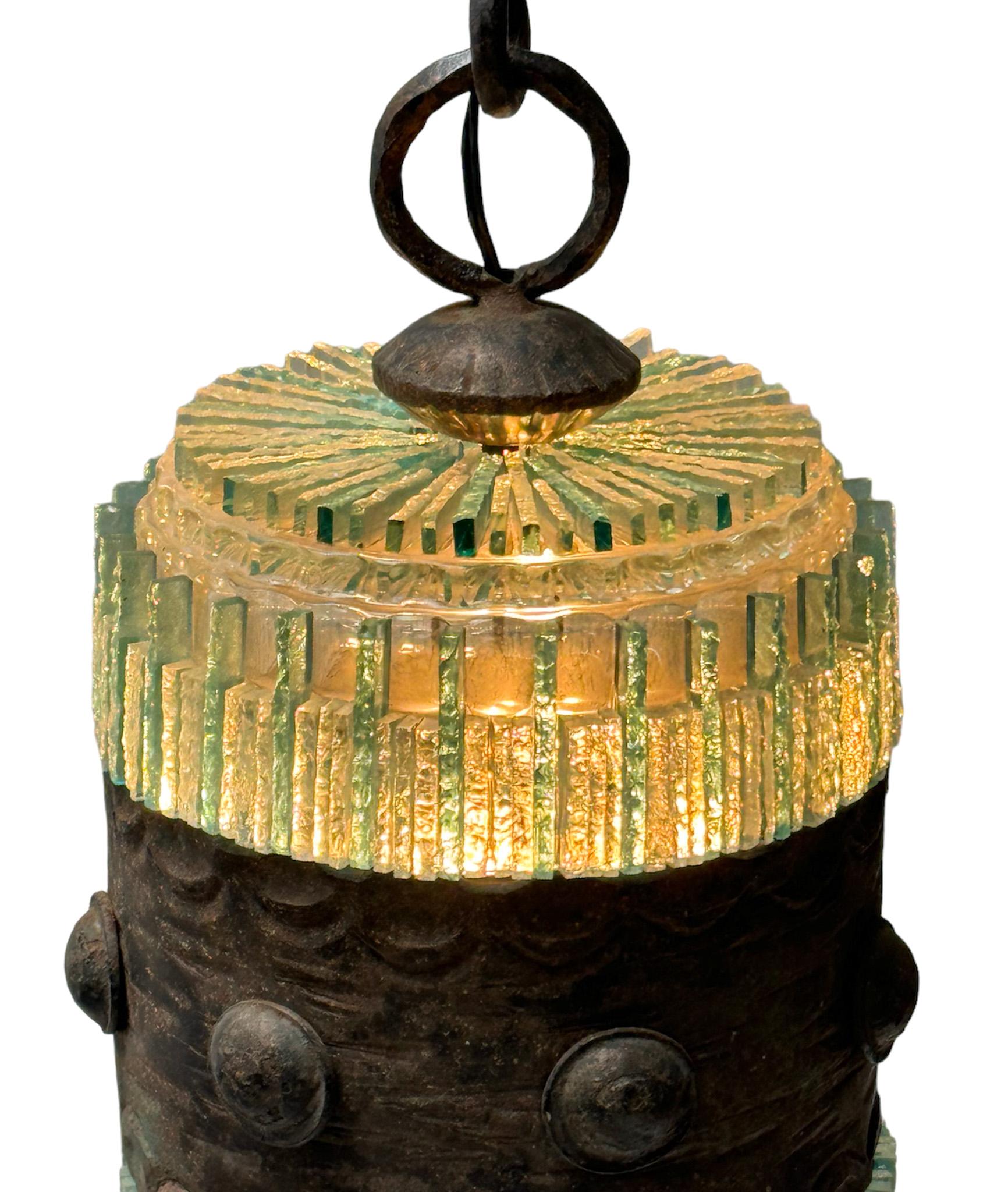 Farol Brutalista Moderno de Mediados de Siglo by Poliarte Italia, 1970s Bronce en venta