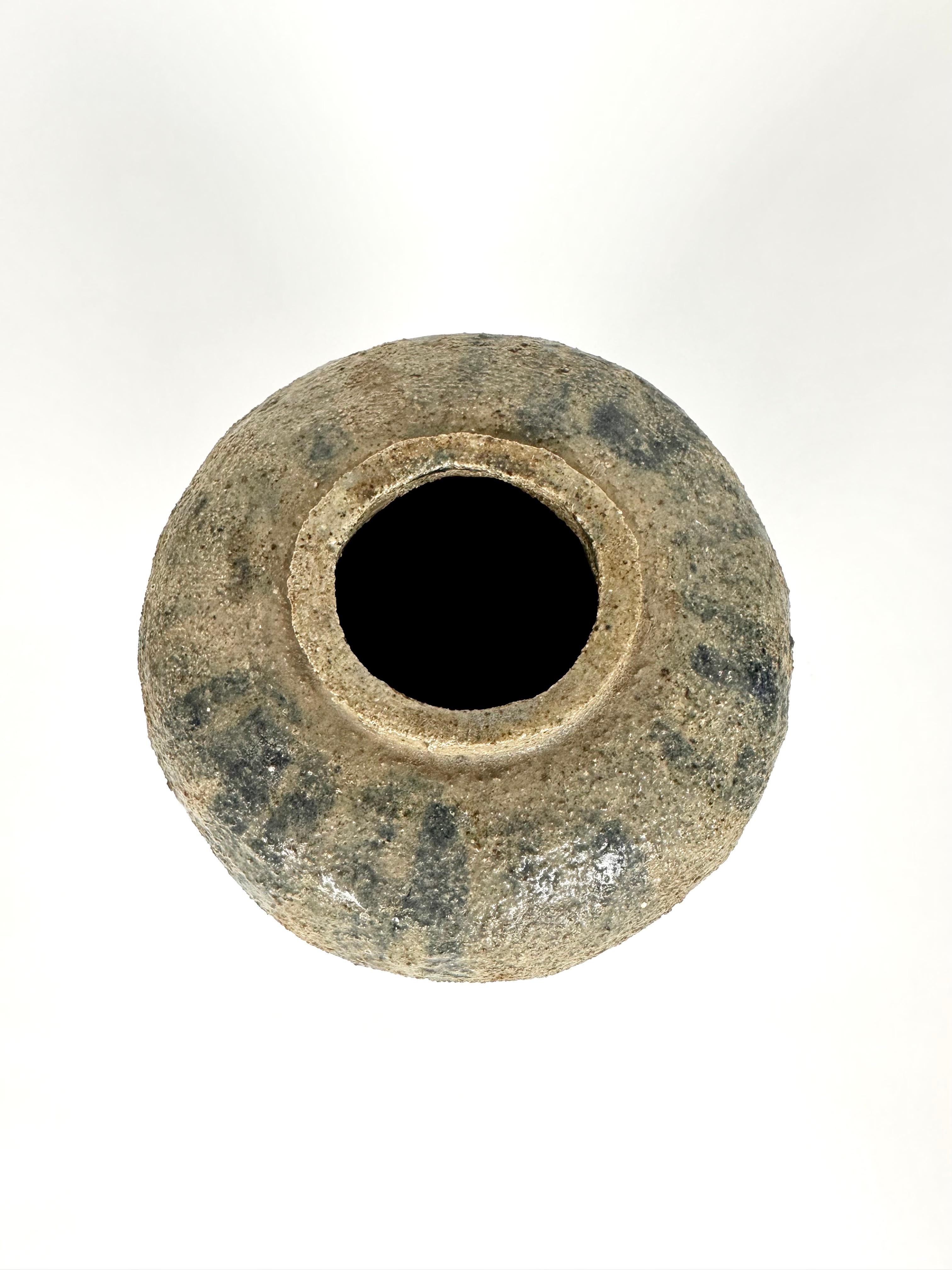 Brutalist mid century modern stoneware vase For Sale 5