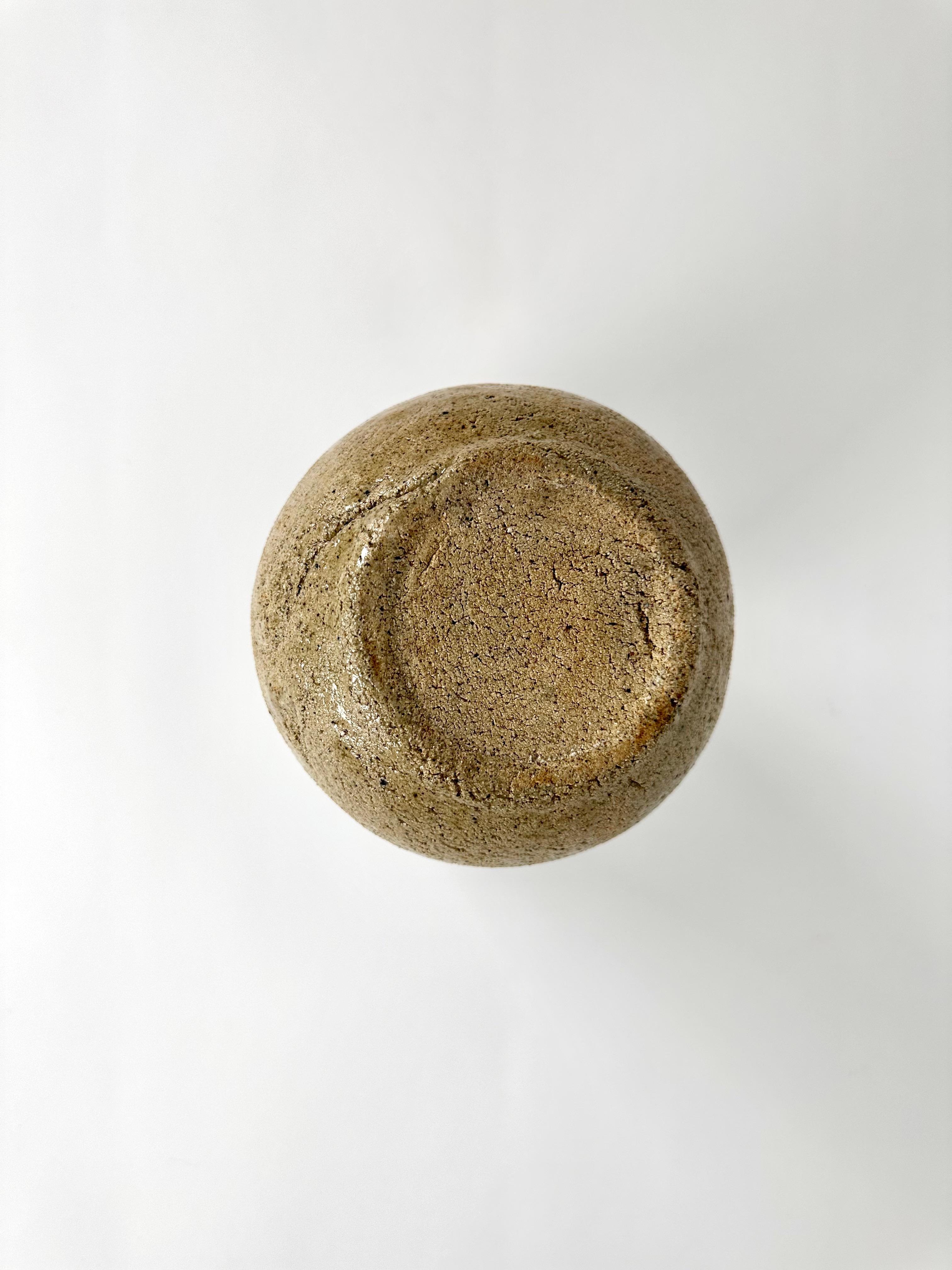 Brutalist mid century modern stoneware vase For Sale 6