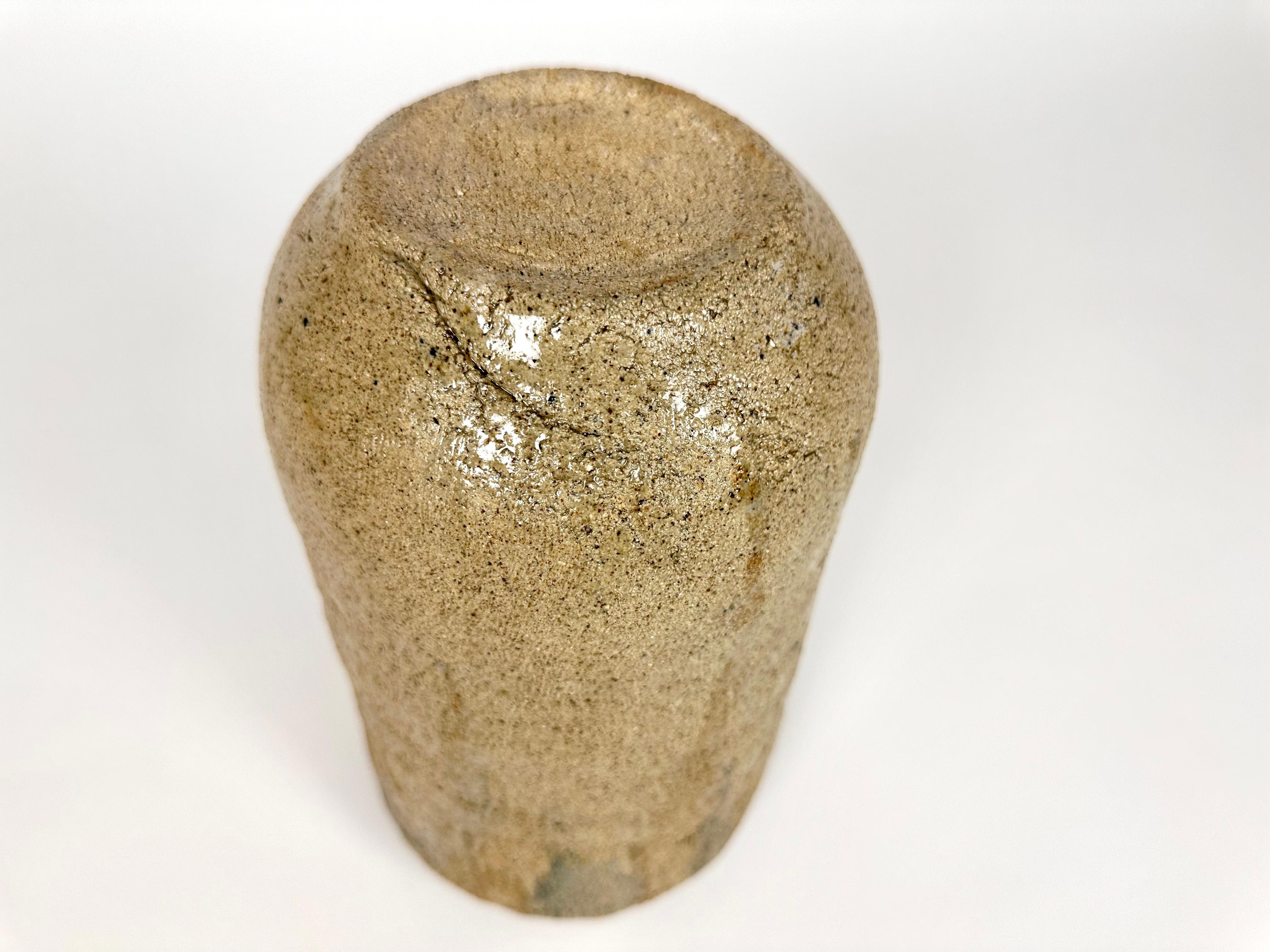 Brutalist mid century modern stoneware vase For Sale 7