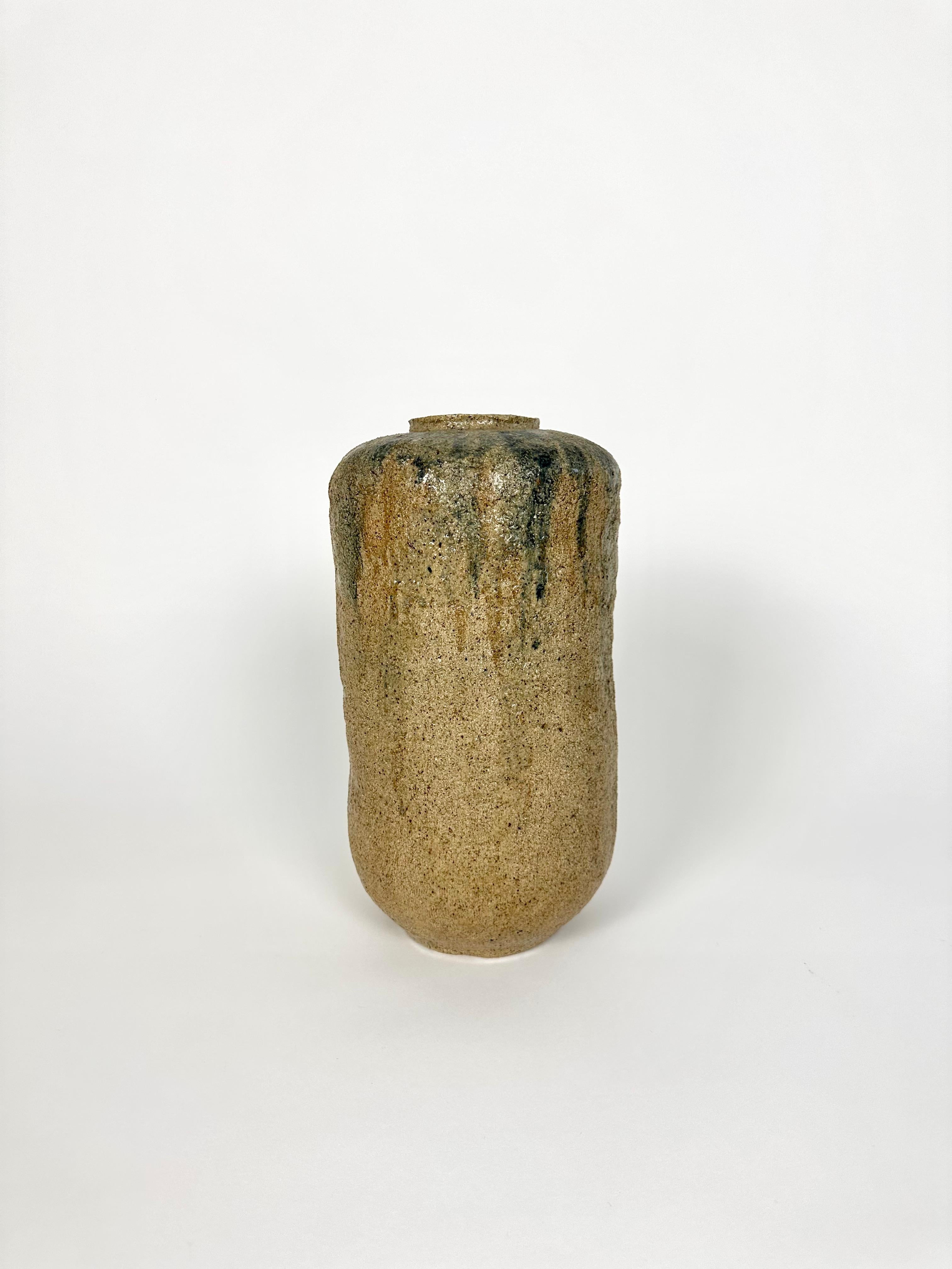 Brutalist mid century modern stoneware vase In Excellent Condition For Sale In Bristol, GB