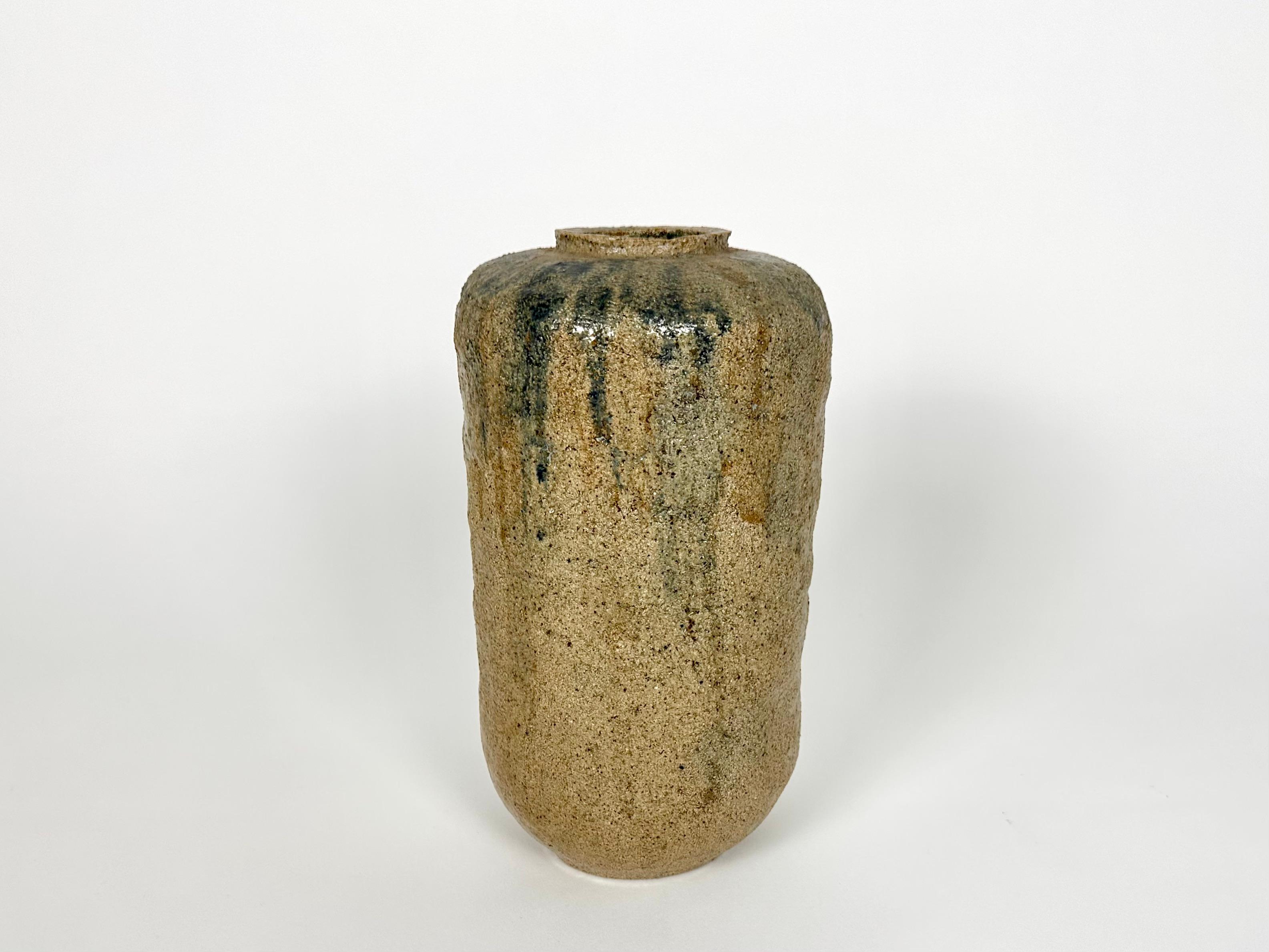 Brutalist mid century modern stoneware vase For Sale 2