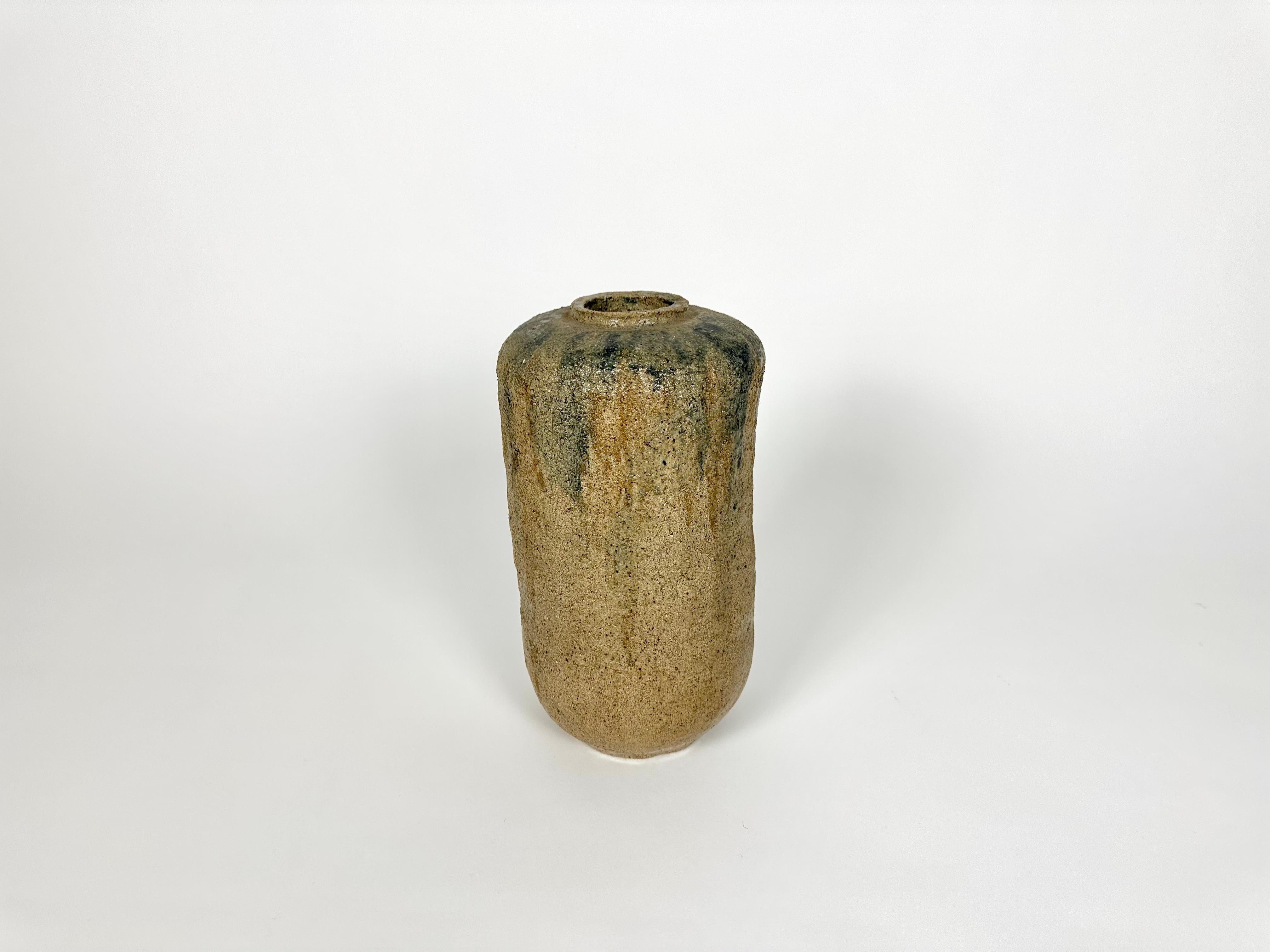 Brutalist mid century modern stoneware vase For Sale 3