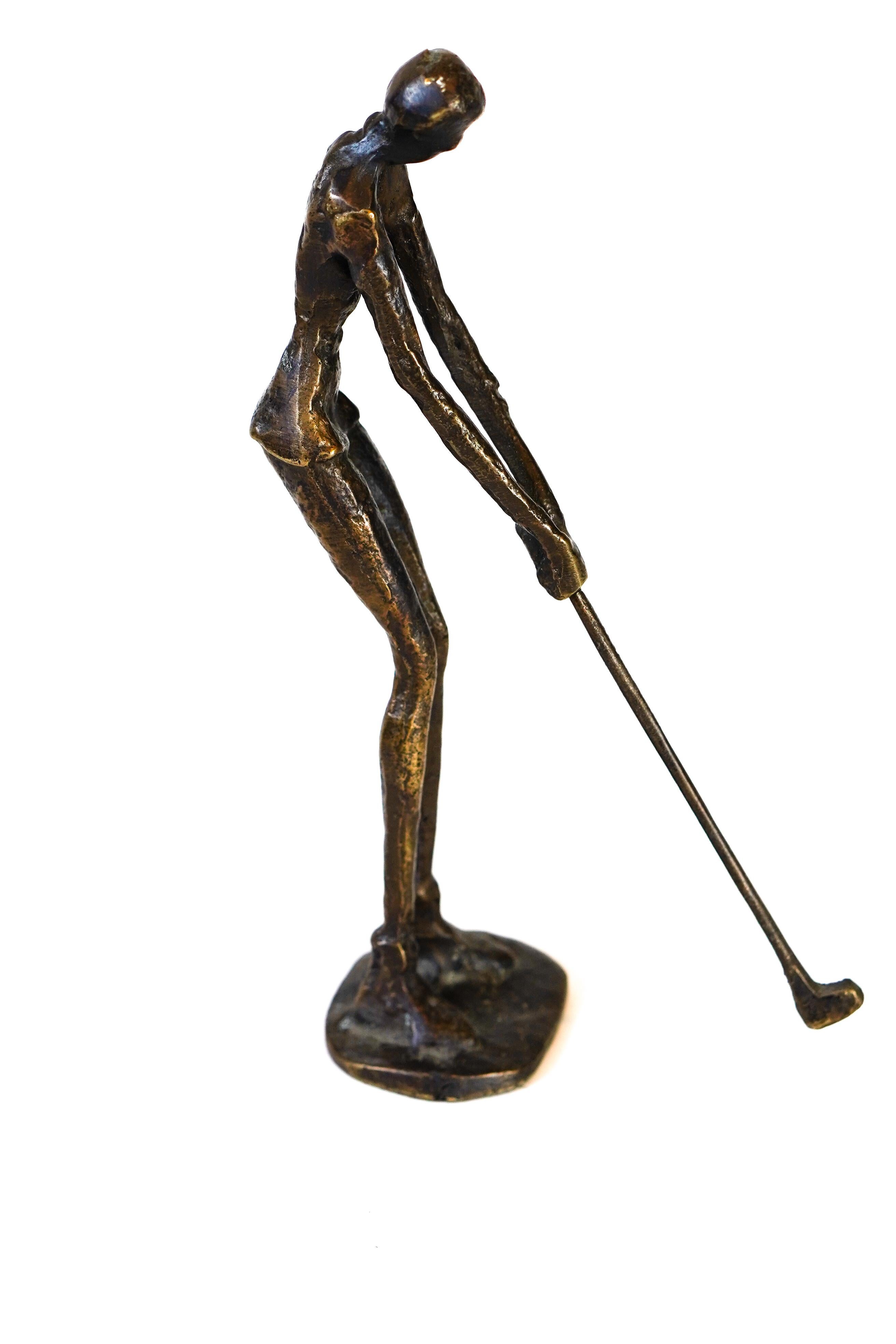 20th Century Brutalist Mid-Century Modern Style Golfer Sculpture