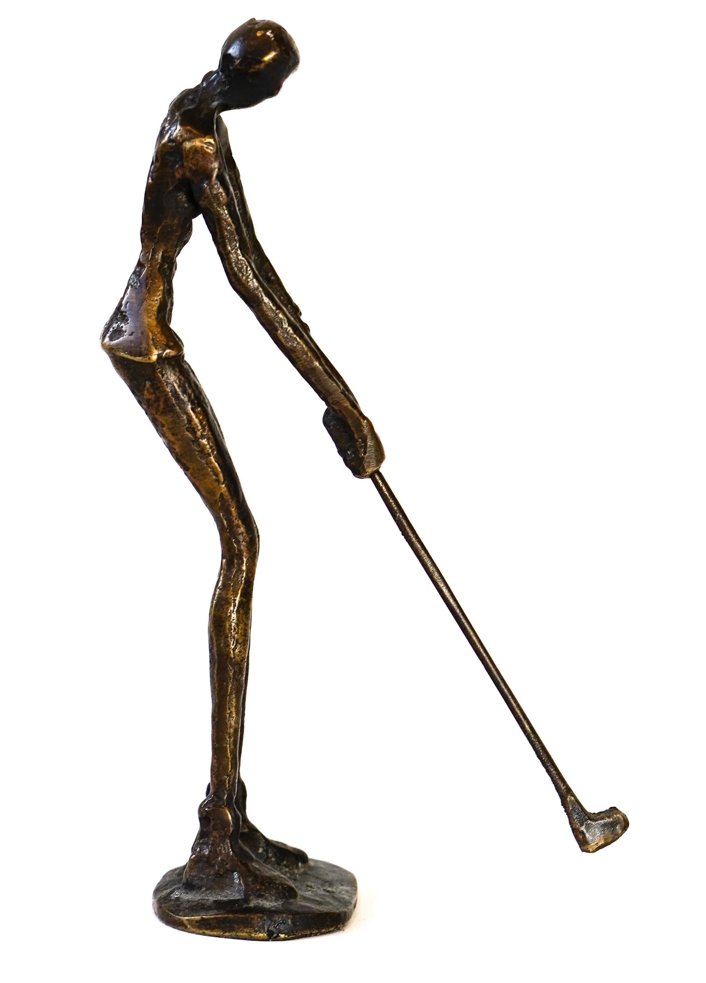 Metal Brutalist Mid-Century Modern Style Golfer Sculpture