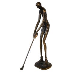 Brutalist Mid-Century Modern Style Golfer Sculpture
