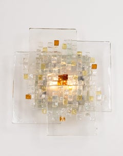 Brutalistischer Murano-Wandleuchter Poli, Italien, 1970er Jahre