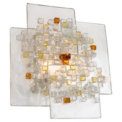 Brutalist Mid-Century Murano Wall Sconce Poli , Italy, 1970s