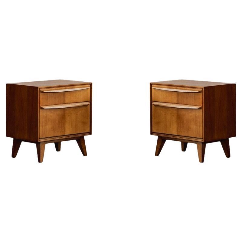 Brutalist Mid-Century Nightstands, 1950s, Set of 2 For Sale