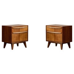Vintage Brutalist Mid-Century Nightstands, 1950s, Set of 2