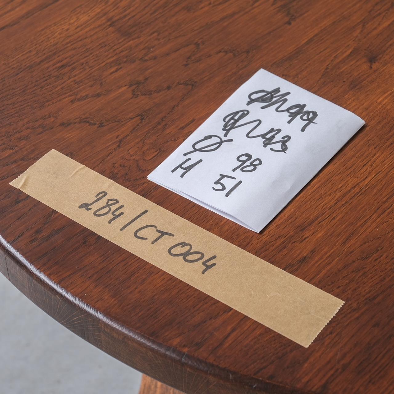 Brutalist Mid-Century Oak Circular Coffee Table For Sale 2
