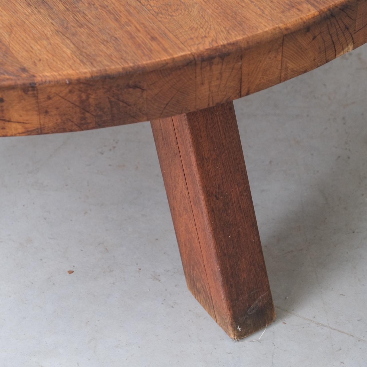 Brutalist Mid-Century Oak Coffee Table For Sale 1