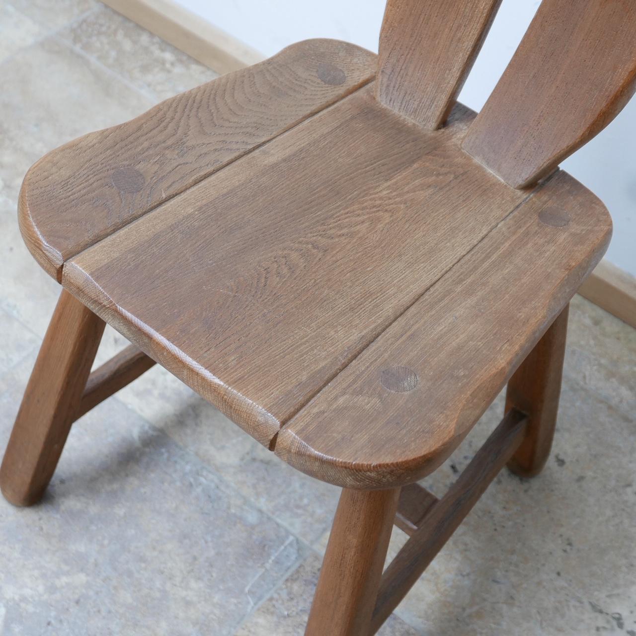 Brutalist Mid-Century Oak De Puydt Dining Chairs '12+' For Sale 3