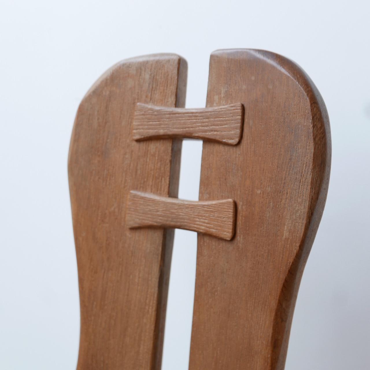 Brutalist Mid-Century Oak De Puydt Dining Chairs '12+' For Sale 4
