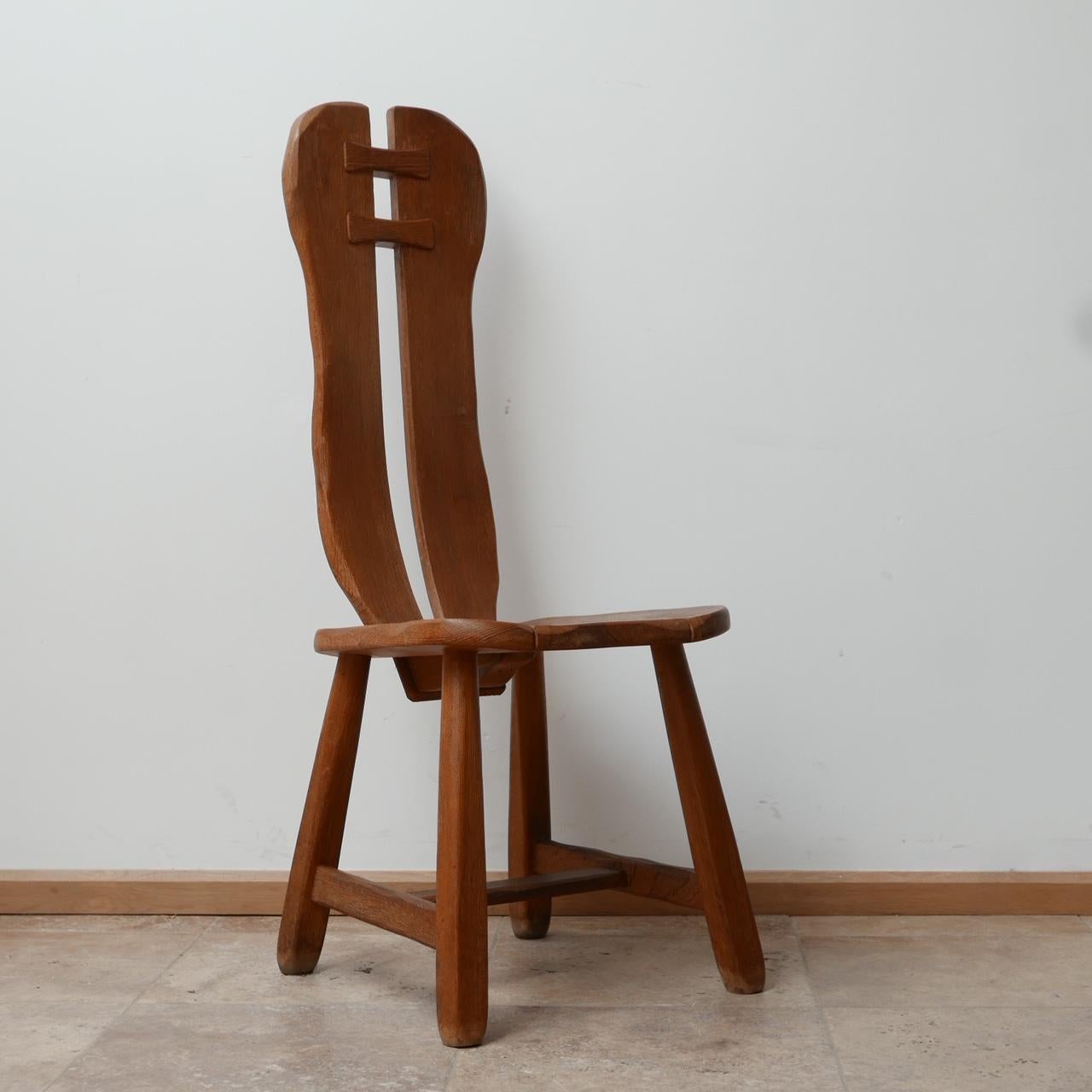 Brutalist Mid-Century Oak De Puydt Dining Chairs '12+' For Sale 5