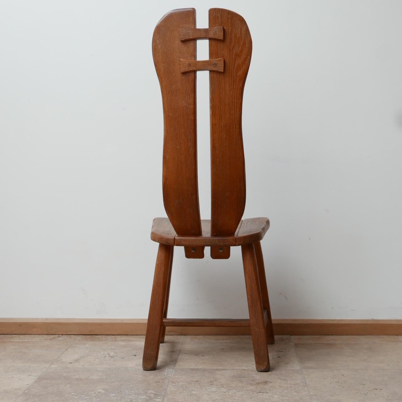 Brutalist Mid-Century Oak De Puydt Dining Chairs '12+' For Sale 6