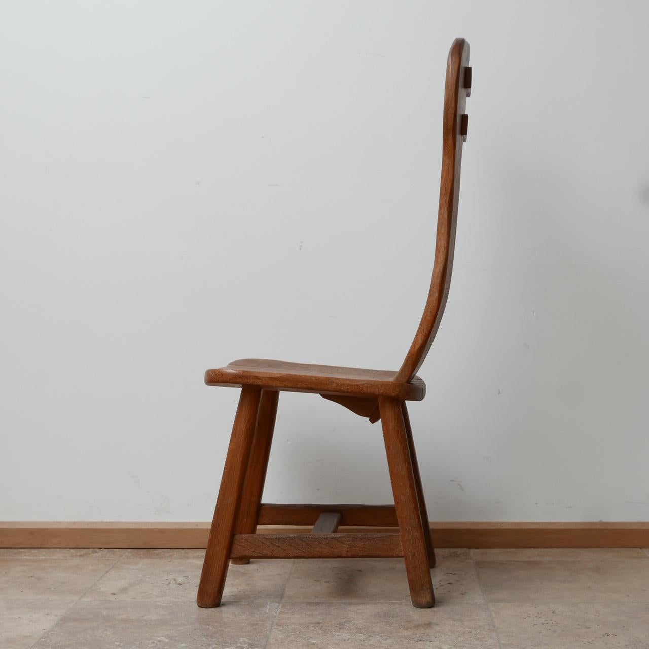 Brutalist Mid-Century Oak De Puydt Dining Chairs '12+' For Sale 7