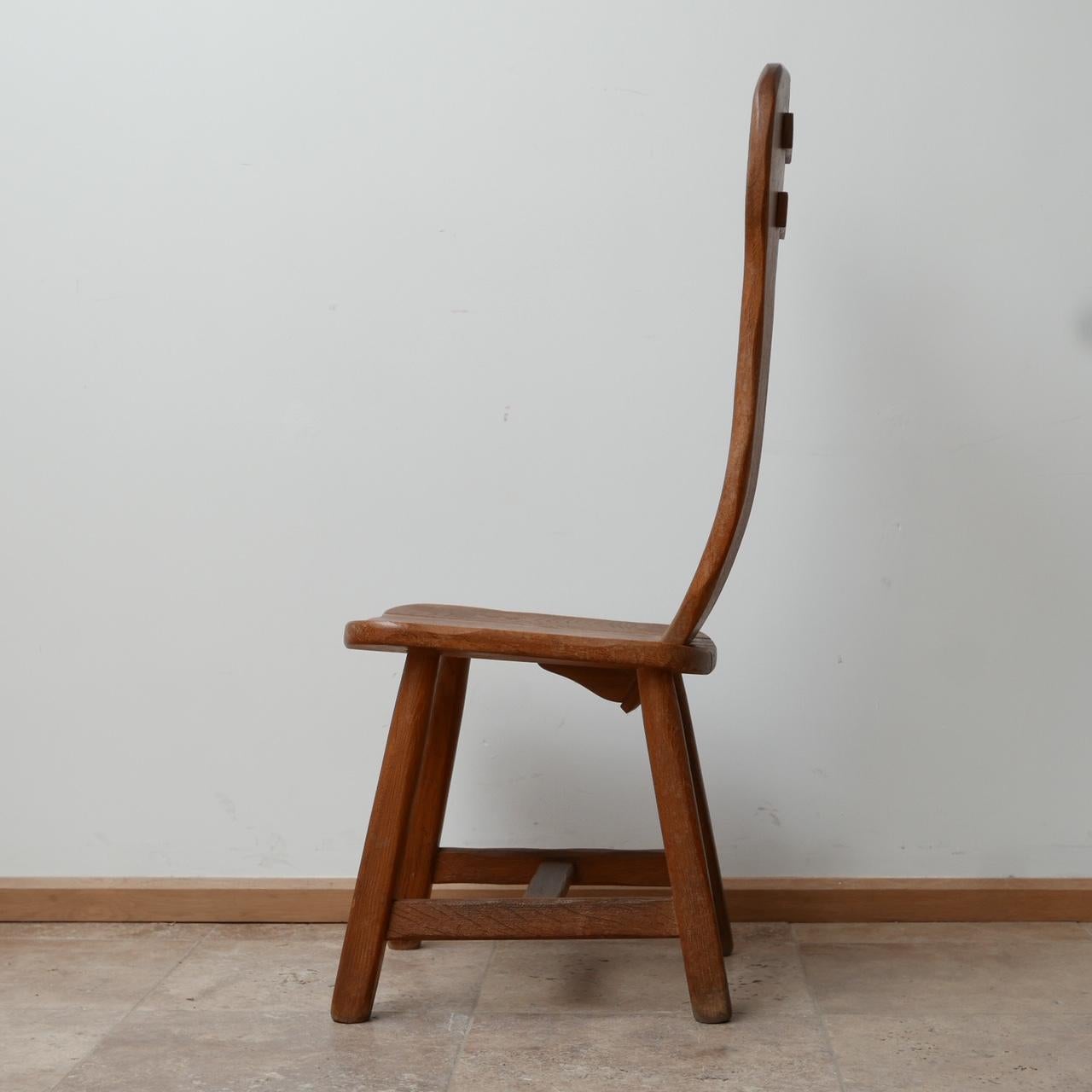 Brutalist Mid-Century Oak De Puydt Dining Chairs '12+' For Sale 5