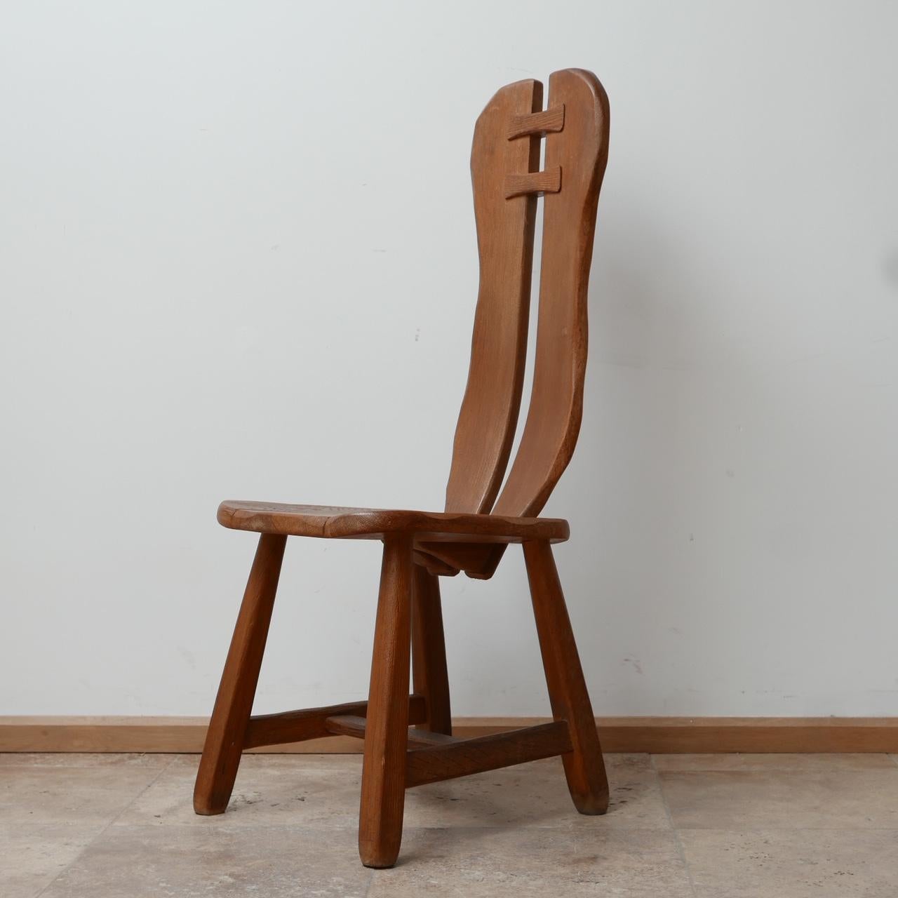 Brutalist Mid-Century Oak De Puydt Dining Chairs '12+' For Sale 8