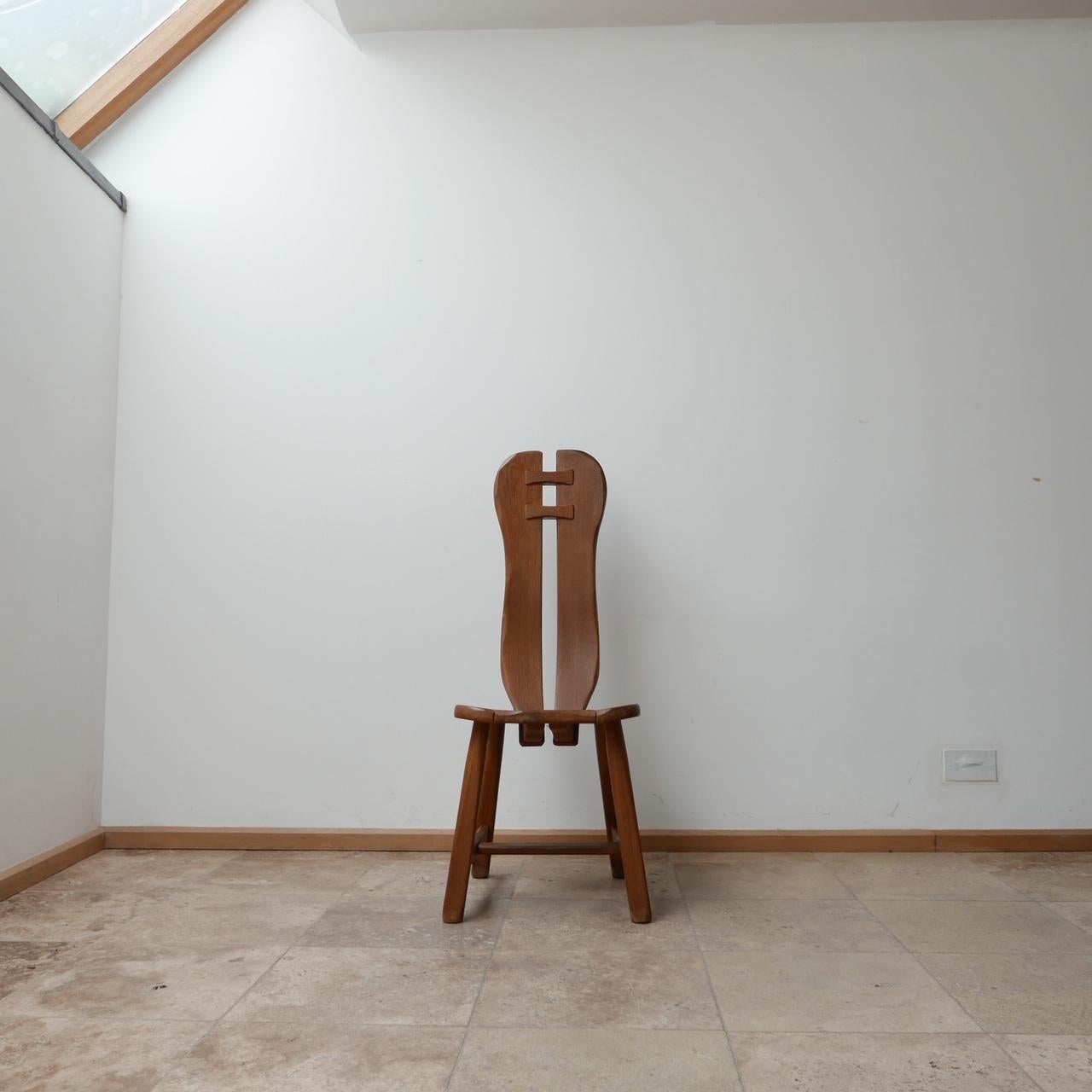 Brutalist Mid-Century Oak De Puydt Dining Chairs '12+' For Sale 9