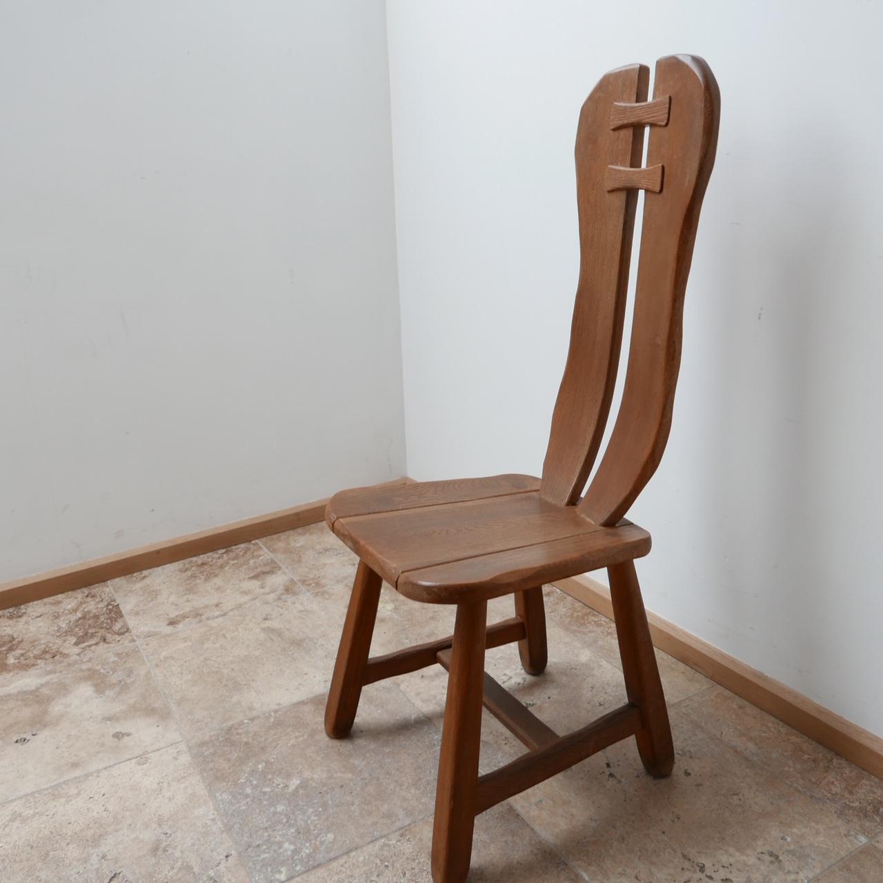 Brutalist Mid-Century Oak De Puydt Dining Chairs '12+' For Sale 1