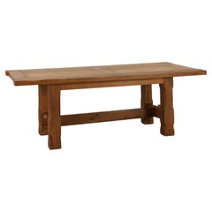 Brutalist Mid-century Oak Dining Table, Belgium 1960s