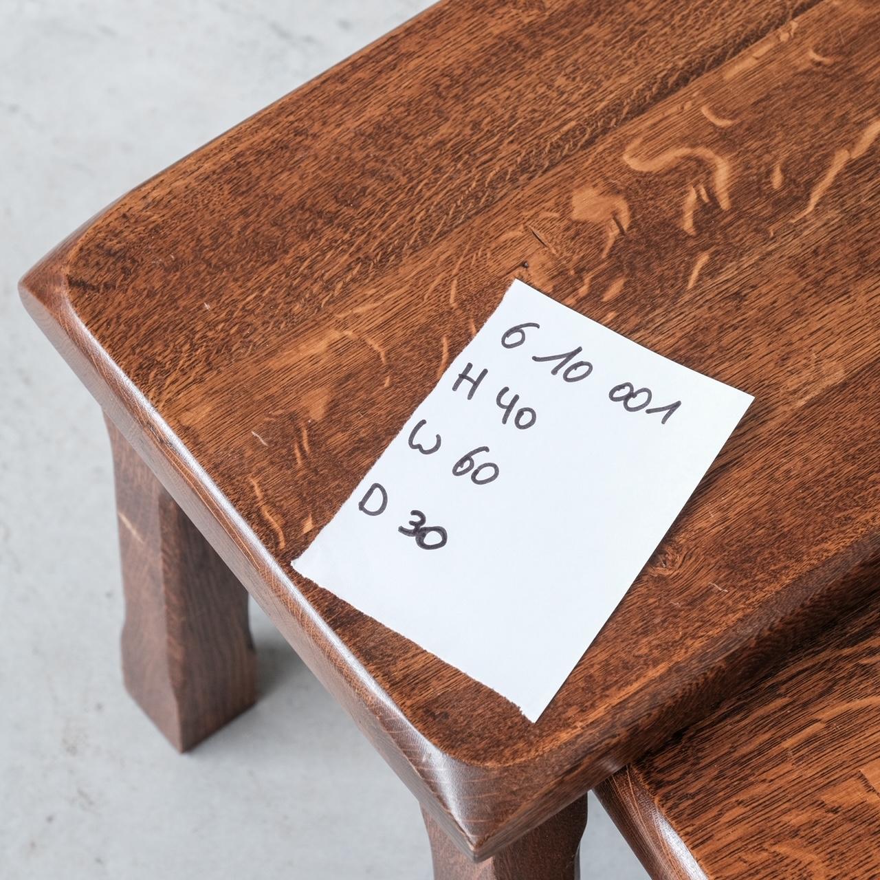 Late 20th Century Brutalist Mid-Century Oak Nesting Tables