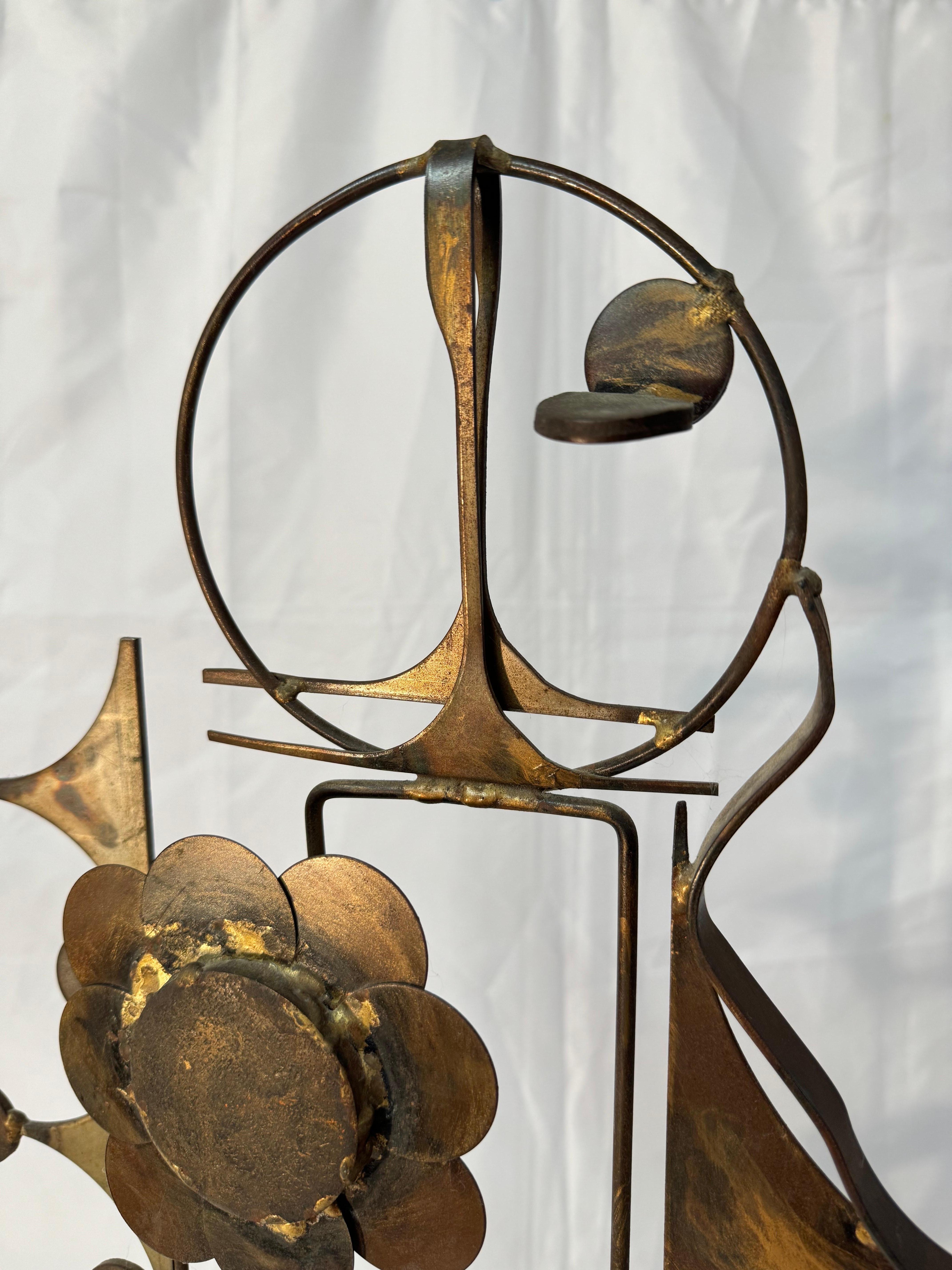 Metal Brutalist Mid Century Sculpture by Frank Cota  For Sale