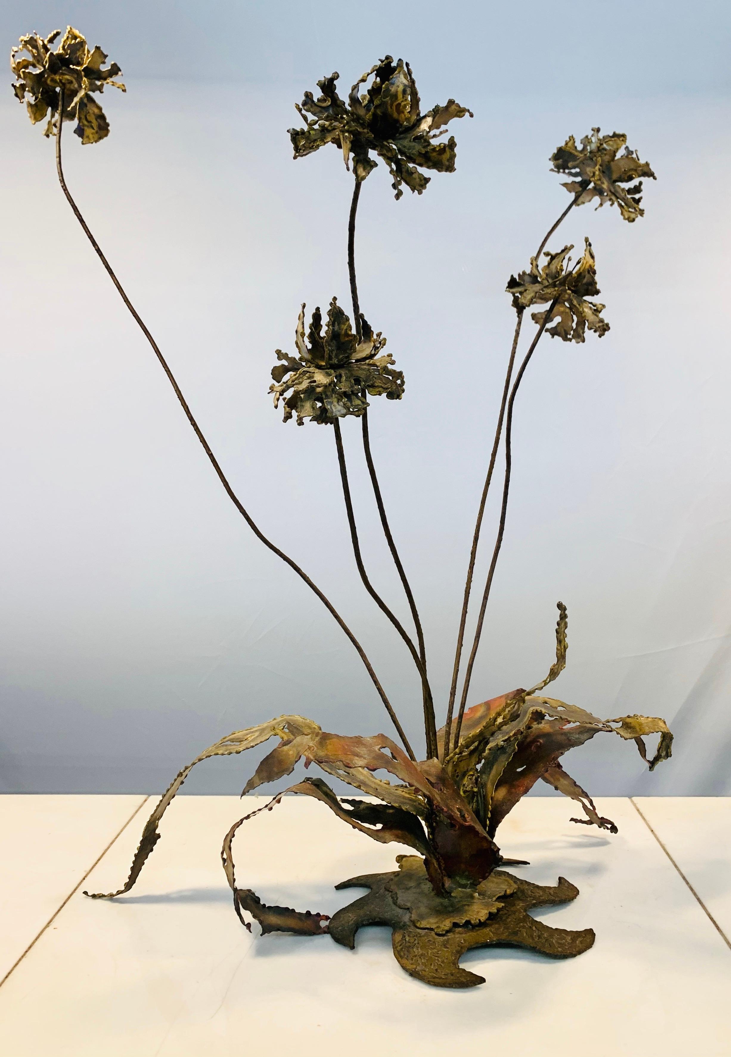 Stunning, signed Silas Seandel copper and metal Brutalist sculpture. Handmade in his Chelsea, New York City Studio in the 1970s. Signed on bottom.