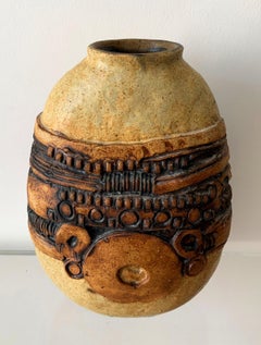 Brutalist Midcentury Stoneware Vase by Bernard Rooke