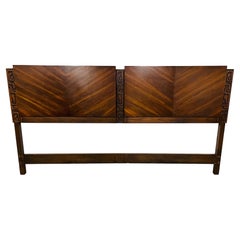 Brutalist Mid-Century ‘Tiki’ King Headboard By United Furniture