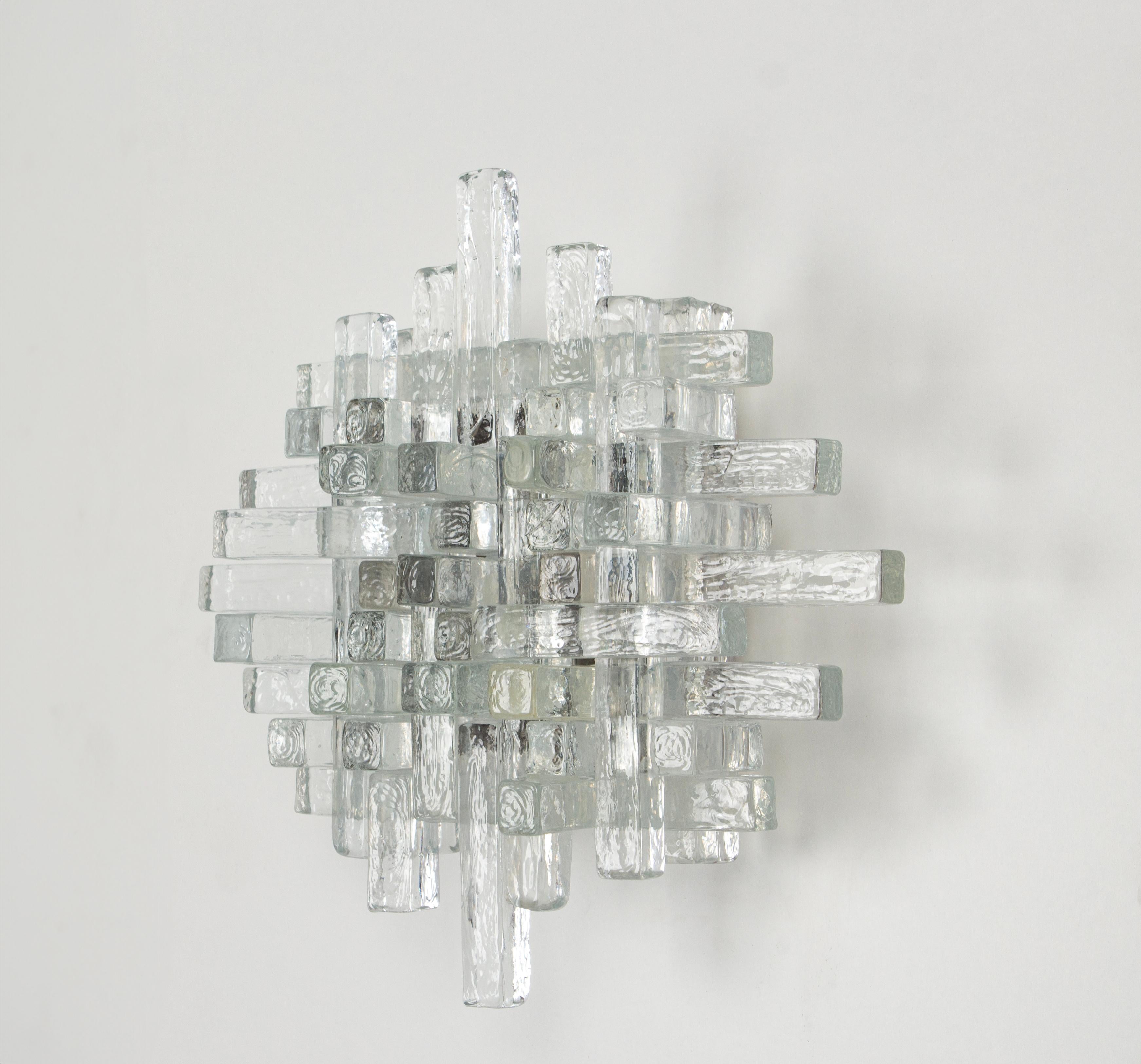 Italian Brutalist Mid-Century Wall Sconce by Albano Poli for Poliarte, 1970s For Sale