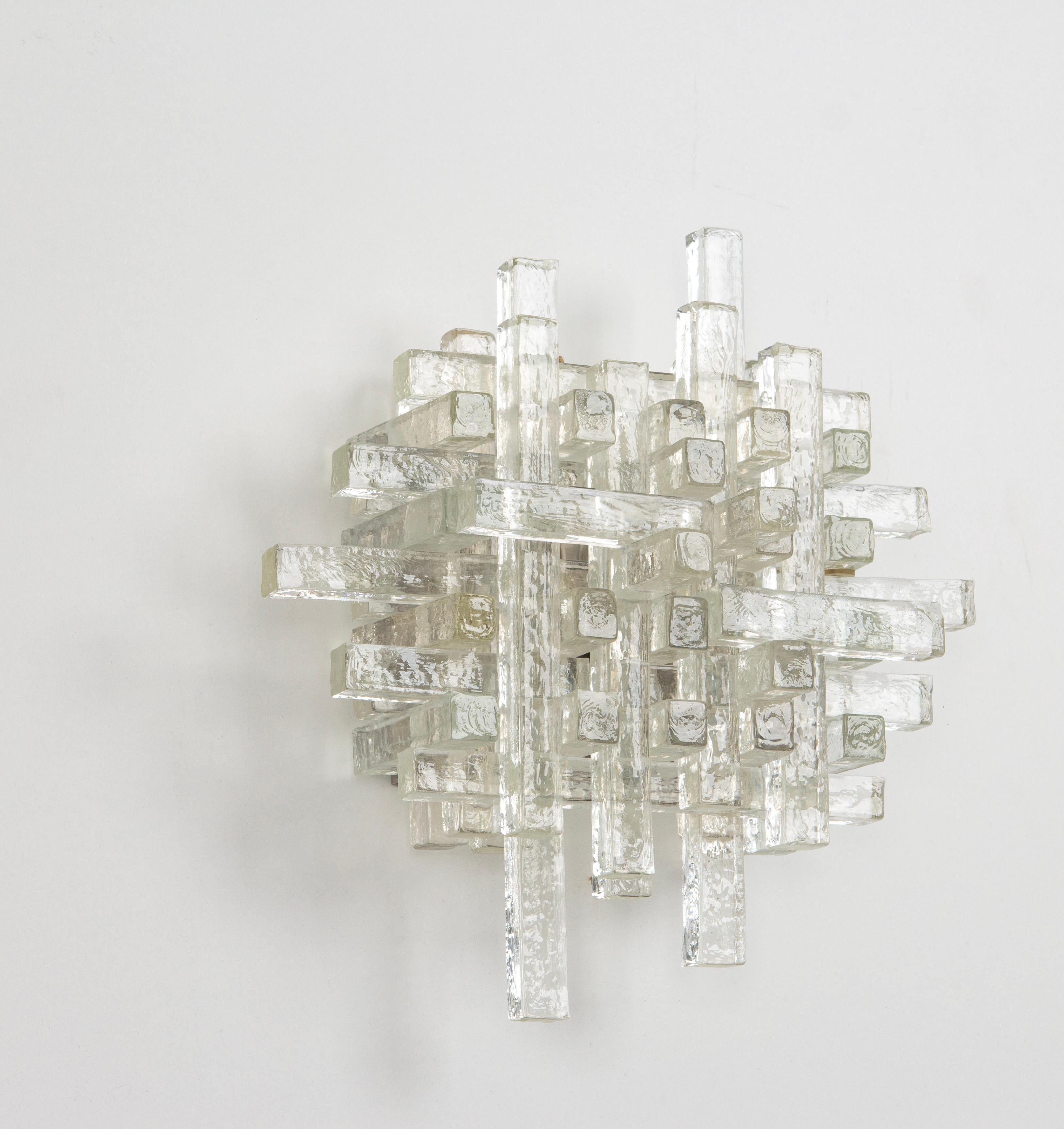 Late 20th Century Brutalist Mid-Century Wall Sconce by Albano Poli for Poliarte, 1970s For Sale