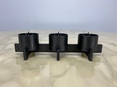 Brutalist Mid Century wrought iron candelabra candle holder